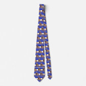 Bulldogs Sport Team Wit Blauw Necktie Stropdas (Voorkant)