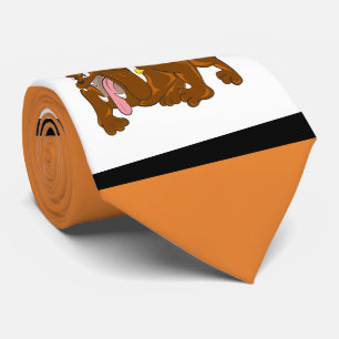 Bulldogs Sports Blue Oranje White Necktie Stropdas