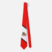 Bulldogs Sportteam Red White Necktie Stropdas (Voorkant)