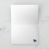 Bulldogs trekken aan de slee van de kerstman feestdagen kaart (Binnen)