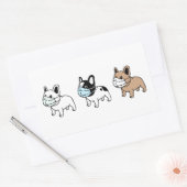 BULLDOGS WEARING FACE MASKS RECTANGLE STICKER (Envelop)