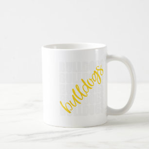 Bulldogs Yellow School Sports Fan Team Spirit Koffiemok