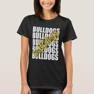 Bulldogs Yellow School Sports Fan Team Spirit T-shirt