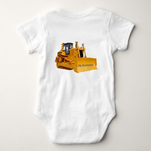 Bulldozer afbeelding voor Jersey Bodysuit (Achterkant)