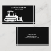 Bulldozer Black & White Construction Visitekaartje (Voorkant / Achterkant)