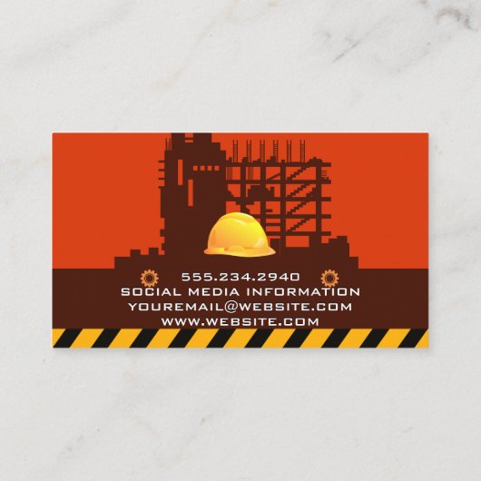 Bulldozer | Bouwplaats Visitekaartje (Achterkant)