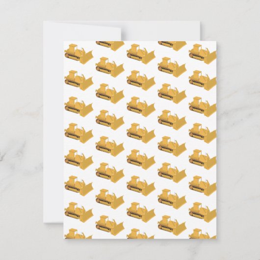 Bulldozer Bouwtruck Kinderen Notitiekaartje (Achterkant)