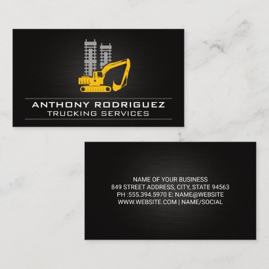 Bulldozer | Bouwvoertuig Visitekaartje (Voorkant / Achterkant)