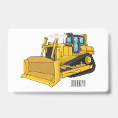 Bulldozer cartoon-illustratie badge (Achterkant)