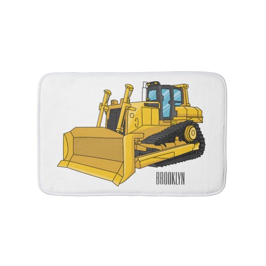 Bulldozer cartoon-illustratie badmat (Voorkant)