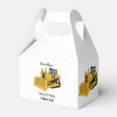Bulldozer cartoon-illustratie bedankdoosjes (Achterkant)