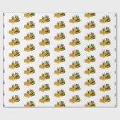 Bulldozer cartoon-illustratie cadeaupapier (Vlak)