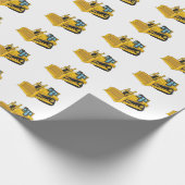 Bulldozer cartoon-illustratie cadeaupapier (Hoek)