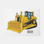 Bulldozer cartoon-illustratie deurmat (Voorkant)