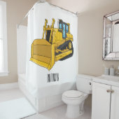 Bulldozer cartoon-illustratie douchegordijn (In situ)