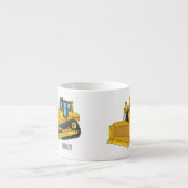 Bulldozer cartoon-illustratie espresso kop (Voorkant)