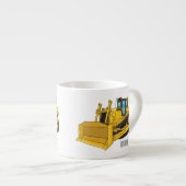 Bulldozer cartoon-illustratie espresso kop (Voorkant rechts)