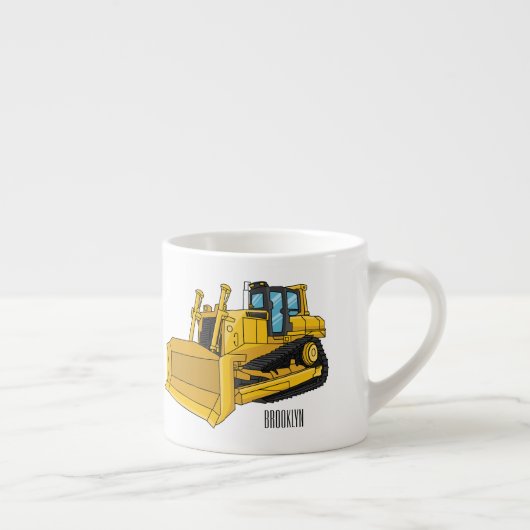 Bulldozer cartoon-illustratie espresso kop (Rechts)