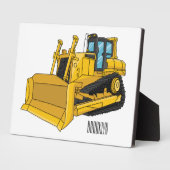 Bulldozer cartoon-illustratie fotoplaat (Zijkant)