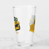 Bulldozer cartoon-illustratie glas (Links)