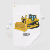 Bulldozer cartoon-illustratie golfhanddoek (Insitu)