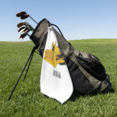 Bulldozer cartoon-illustratie golfhanddoek (Groen)