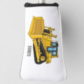 Bulldozer cartoon-illustratie golfheadcover (Draai 90)