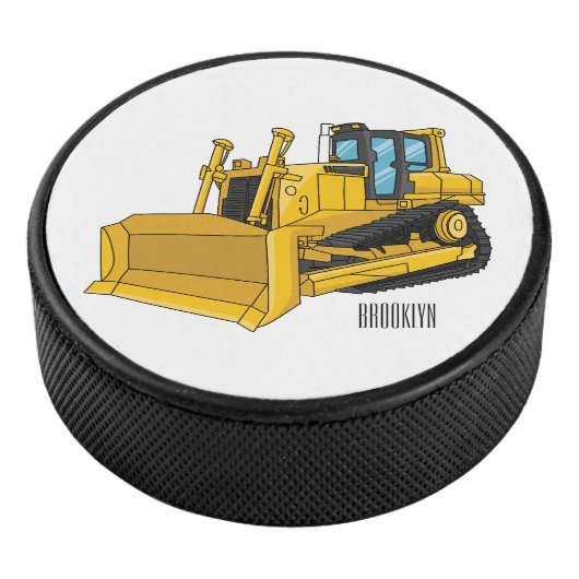 Bulldozer cartoon-illustratie  hockey puck (3/4)