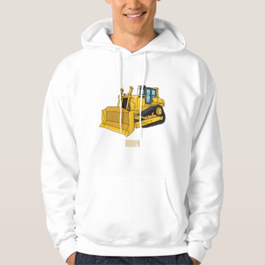 Bulldozer cartoon-illustratie hoodie (Voorkant)