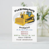 Bulldozer cartoon-illustratie kaart (Staand voorkant)