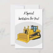 Bulldozer cartoon-illustratie kaart (Achterkant)