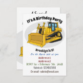 Bulldozer cartoon-illustratie kaart (Voorkant / Achterkant)