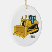 Bulldozer cartoon-illustratie keramisch ornament (Rechts)