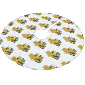 Bulldozer cartoon-illustratie kerstboom rok (Gekanteld)