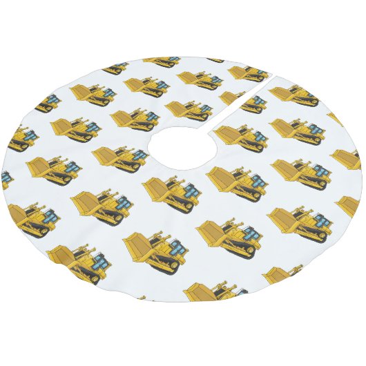 Bulldozer cartoon-illustratie kerstboom rok (Gekanteld)