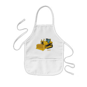 Bulldozer cartoon-illustratie kinder schort