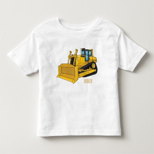 Bulldozer cartoon-illustratie kinder shirts (Voorkant)