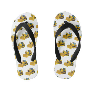 Bulldozer cartoon-illustratie kinder teenslippers