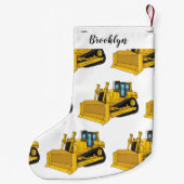 Bulldozer cartoon-illustratie kleine kerstsok (Achterkant)