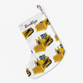 Bulldozer cartoon-illustratie kleine kerstsok (Achterkant (Hangend))