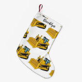 Bulldozer cartoon-illustratie kleine kerstsok (Voorkant (Hangend))