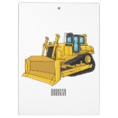 Bulldozer cartoon-illustratie klembord (Achterkant)
