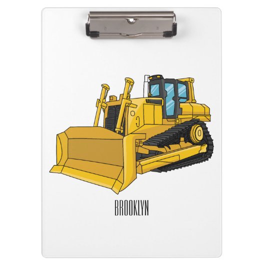 Bulldozer cartoon-illustratie klembord (Voorkant)