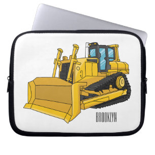 Bulldozer cartoon-illustratie laptop sleeve