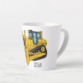 Bulldozer cartoon illustratie latte mok (Rechterhoek)