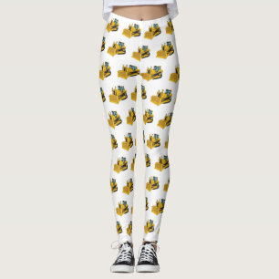 Bulldozer cartoon-illustratie leggings