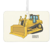 Bulldozer cartoon-illustratie luchtverfrisser (Achterkant)