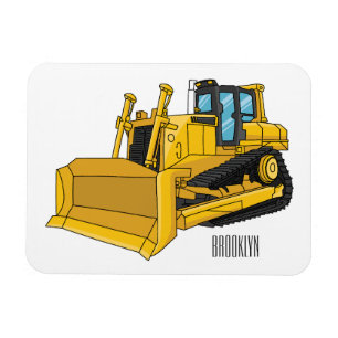 Bulldozer cartoon-illustratie magneet