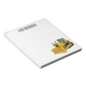 Bulldozer cartoon-illustratie notitieblok (Schuin)