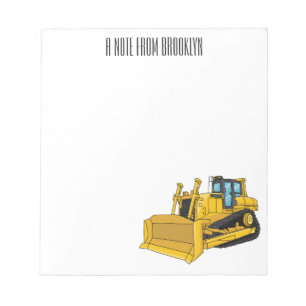 Bulldozer cartoon-illustratie notitieblok